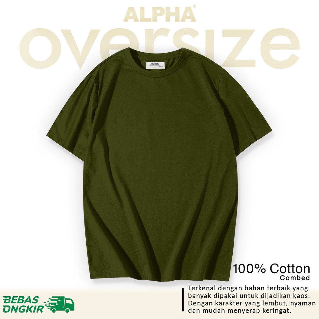 Oversize T-Shirt Green Army | Kaos polos oversized Premium | Warna Hijau Army | Kaos cotton
