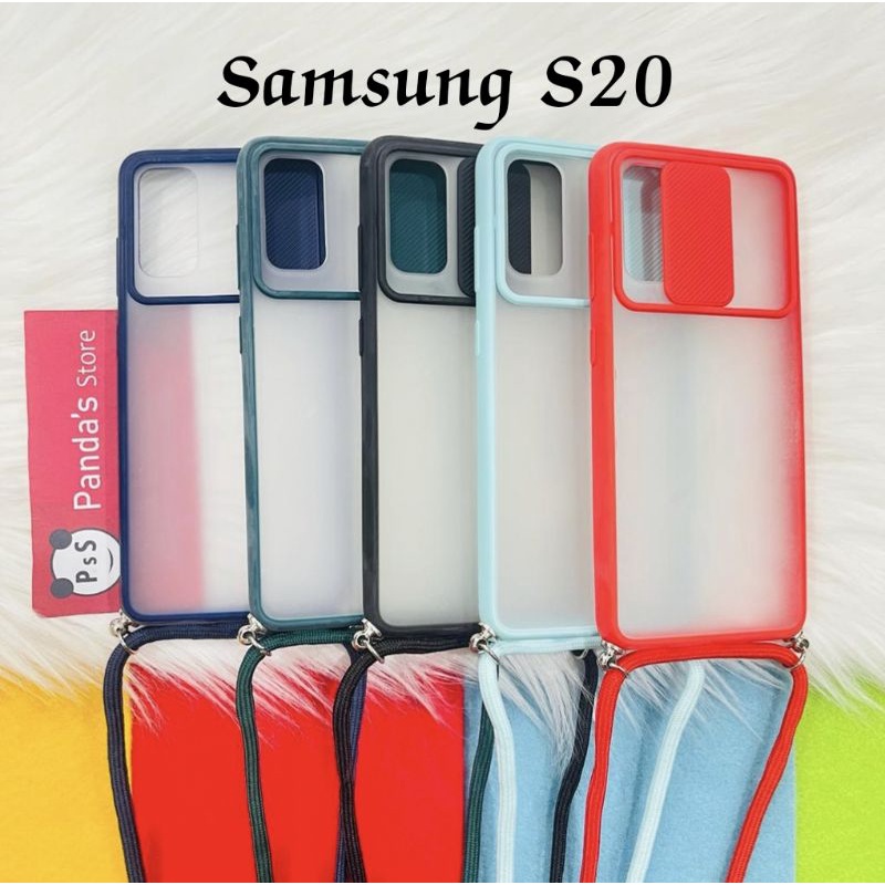 Samsung S20 Softcase dove sliding camera + Tali Laynard [Premium]