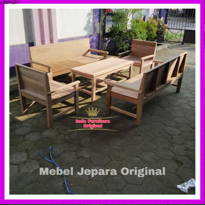 Set Kursi Tamu, Meja&Kursi Ruangan Rumah Kayu Bengkirai Kalimantan Murah Original