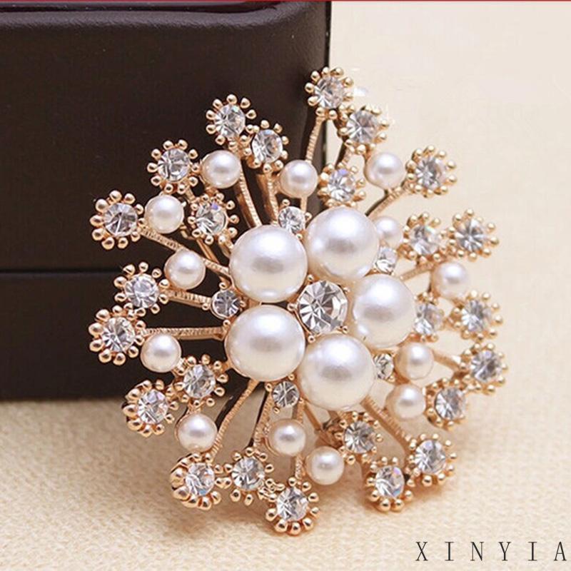 【Bayar di tempat】kepingan salju berlian brooch fashion aksesoris korean wanita pakaian pins impor berkualitas tinggi Aksesoris Pakaian Wanita