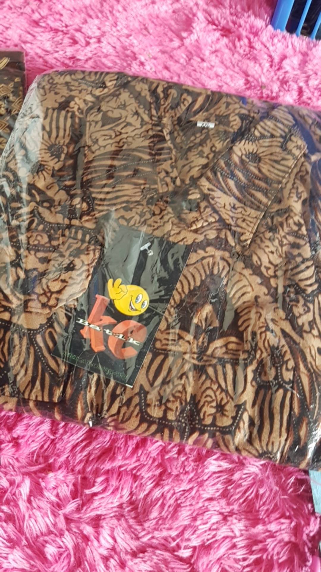 Kemeja Batik Kerja Big Size Jumbo Size Fit Xxl Ld 115 Warna Hitam Putih Casual Formal Kondangan I.76