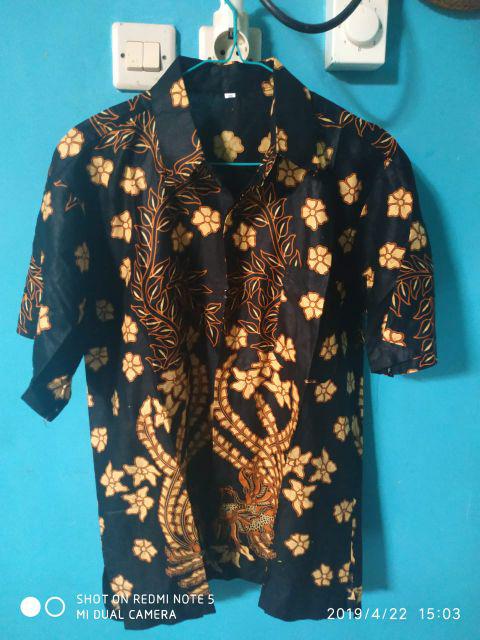 Nabila Batik Jumbo M / 10xl Kemeja Lengan Pendek Motif Ulir Murah Batik Jumbo