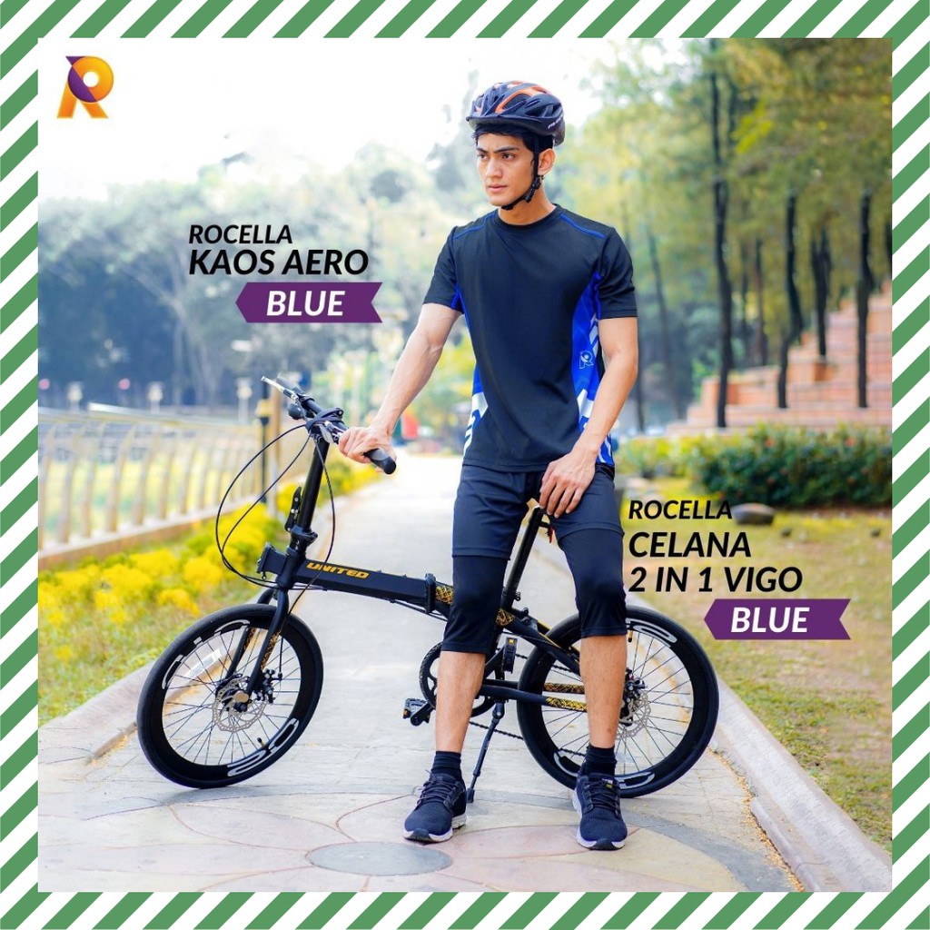 Setelan Olahraga Pria "Kaos Aero & Celana 2in1 Vigo" by Rocella - Outfit Olahraga Pria Berkualitas