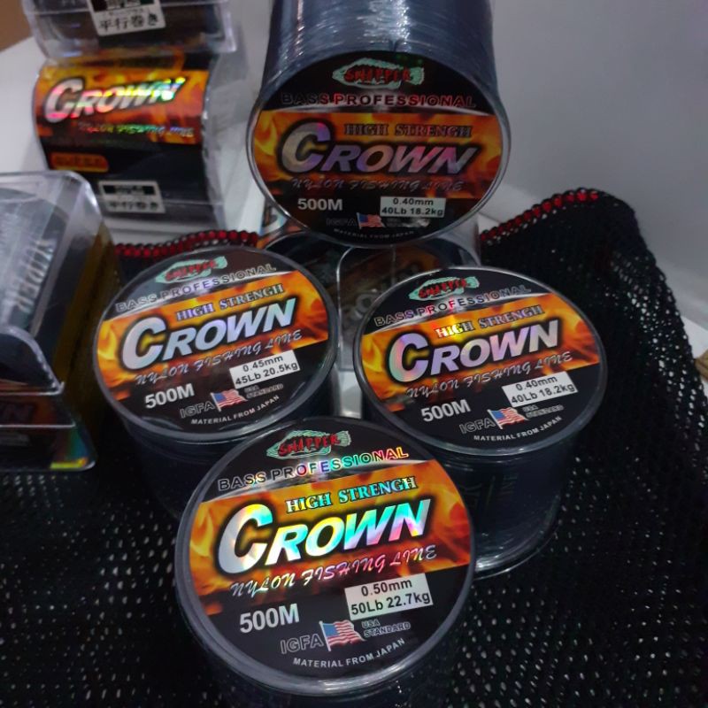 Senar Pancing 500m  connecting IGFA Crown Nylon Fishing Line