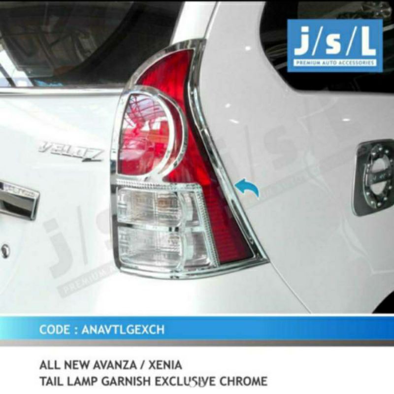 Garnish lampu belakang all new Avanza/ Xenia/ tail lamp garnish exclusive hitam chrome jsl