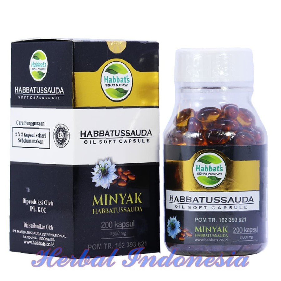 Habbatussauda Sehat Nabawi Oil Soft Capsule | Habbats Minyak Jintan 200 Kapsul