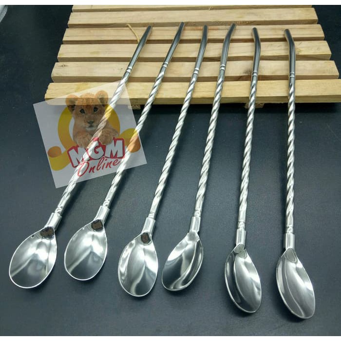 Sendok Sedotan Stainless Korea Food Grade / Sedotan Ice Slush