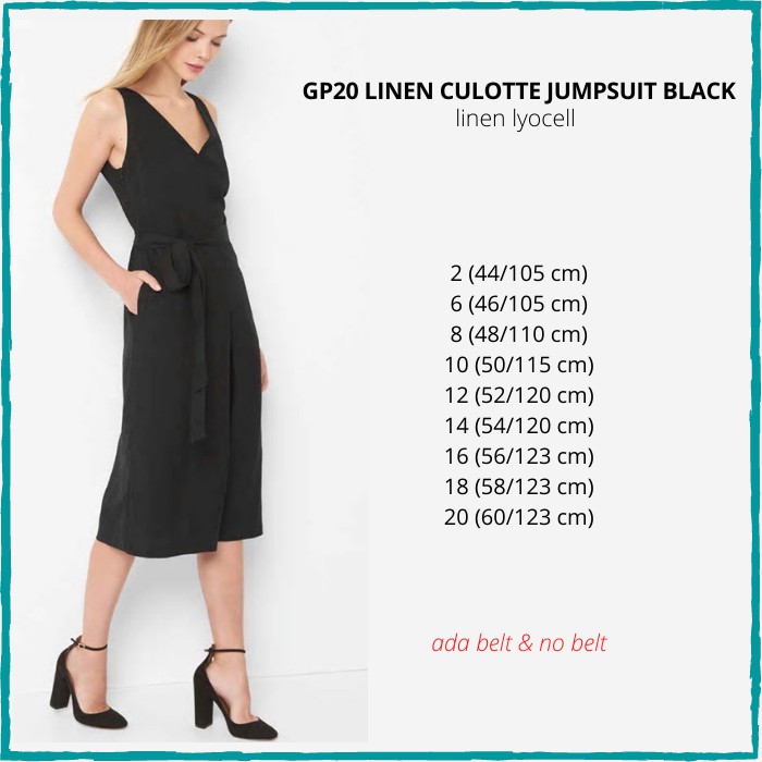 Jumpsuit Wanita Murah GU by Uniqlo 20 Linen Culotte Black