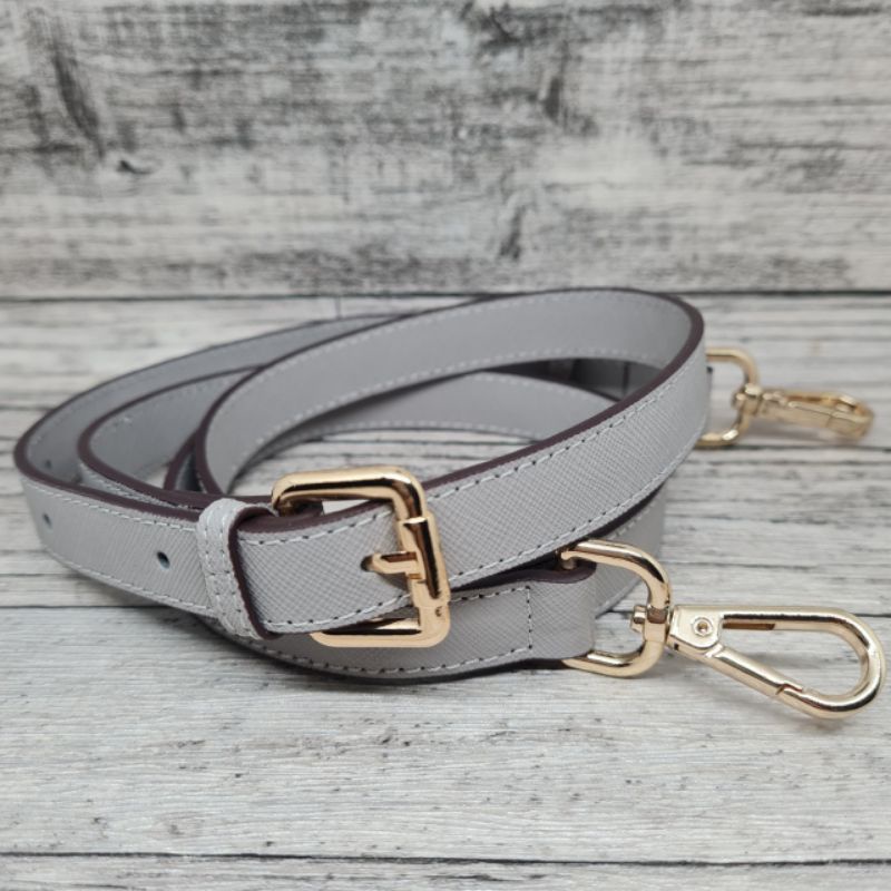 Abel 1.8cm Slim Adjustable saffiano leather bag strap