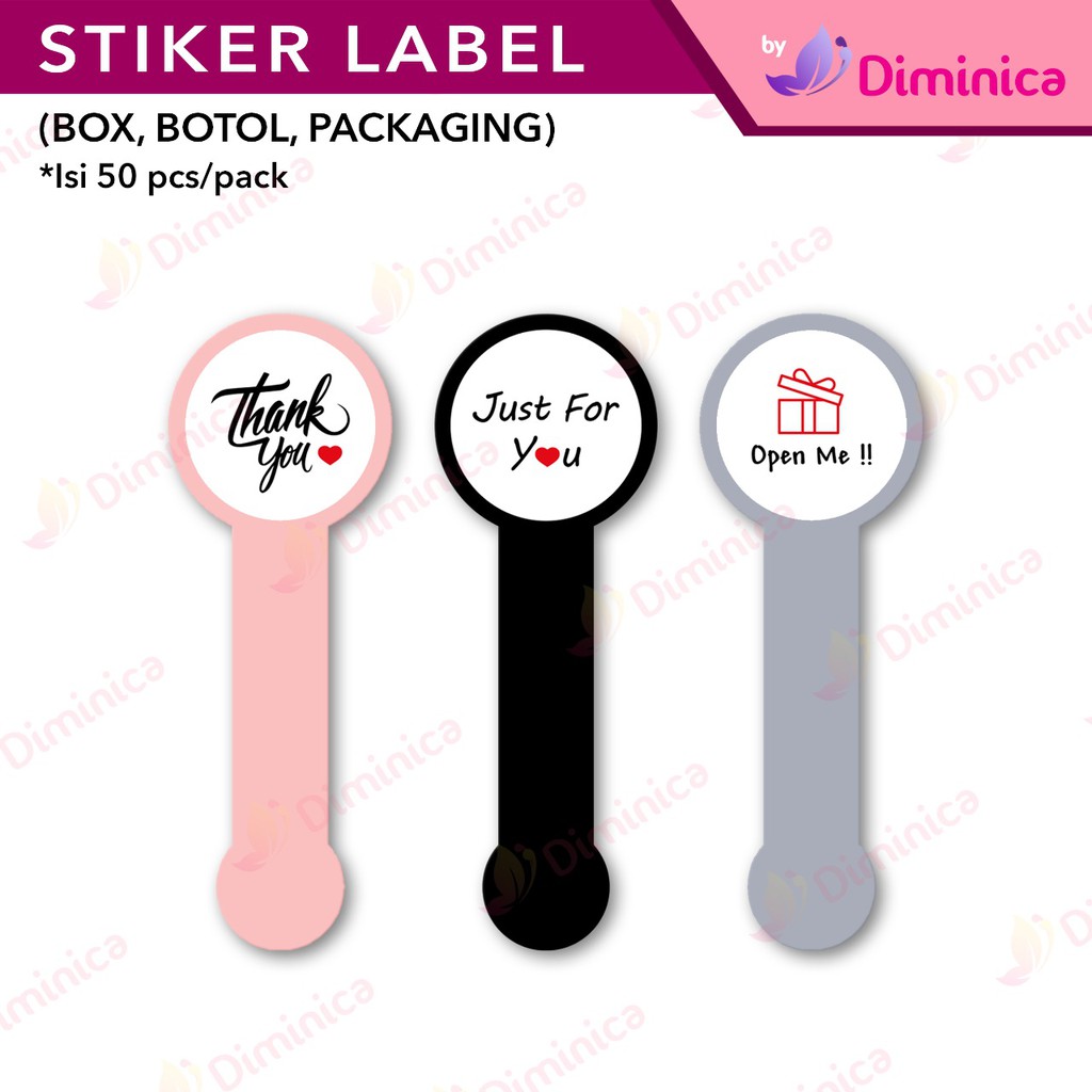 Sticker Label Makanan,Sticker Tutup Botol, Stiker Box Kue, Stiker Ucapan,Sticker Hampers Murah-Just For You 