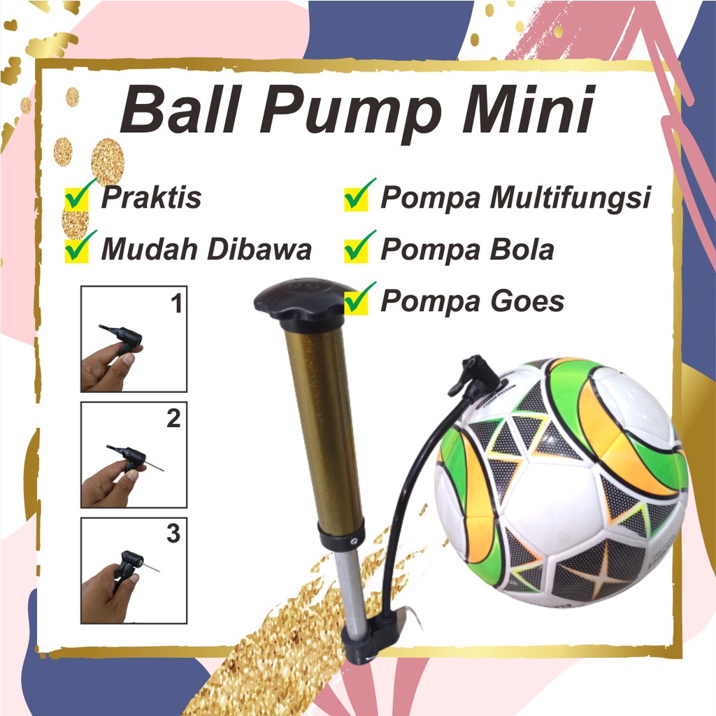 Pompa Angin Ban Sepeda Mini Kecil Portable Alat Kompa Bola Ban Manual Praktis