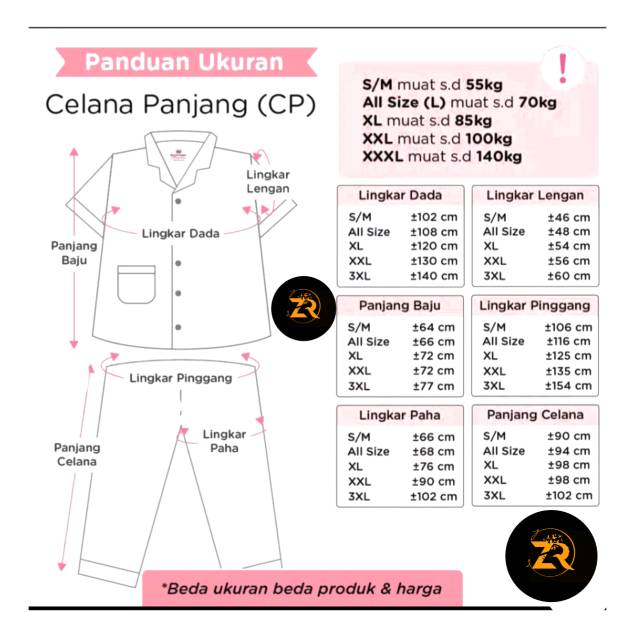 BAJU TIDUR CP PIYAMA 4L MOTIF BUNGA / PIYAMA MOTIF BUNGA / BAJU TIDUR BUNGA MURAH /PIYAMA CP MURAH-1