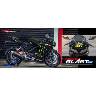Decal Stiker Yamaha R15 V3 Blue Monster VR46 GP 2021 Decal Stiker Yamaha R15 V3 Blue Monster VR46 GP 2021