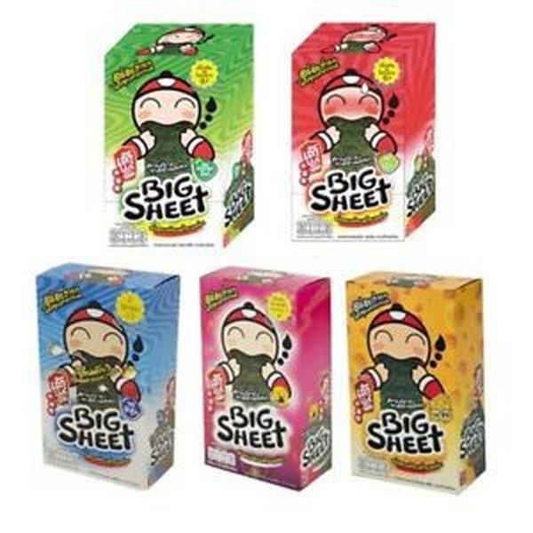 

TAO KAE NOI BIG SHEET SHEETS ISI 12 PACKS/BOX SNACK IMPORT THAILAND NORI SEAWEEDS