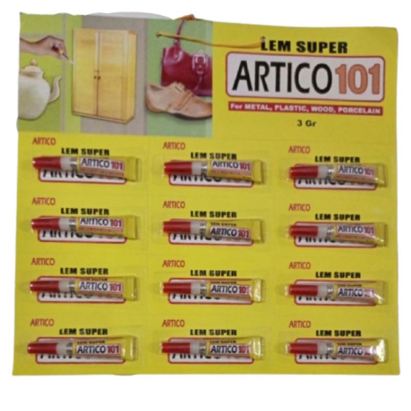 

Lem Super ARTICO 101 1 lembar ( 12 pcs )