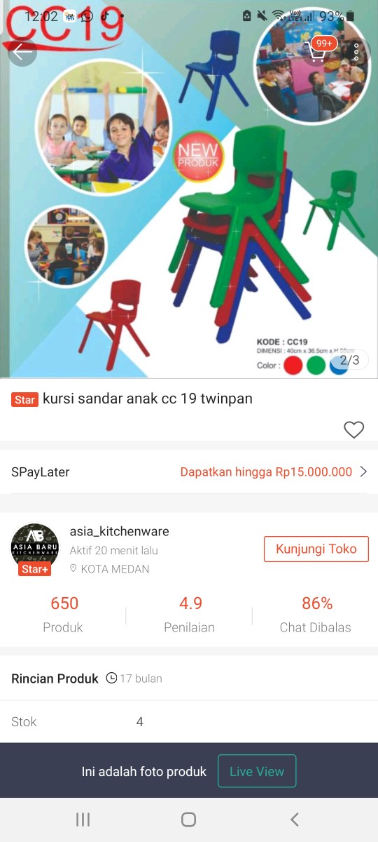 Kursi Sandar Anak Cc 19 Twinpan