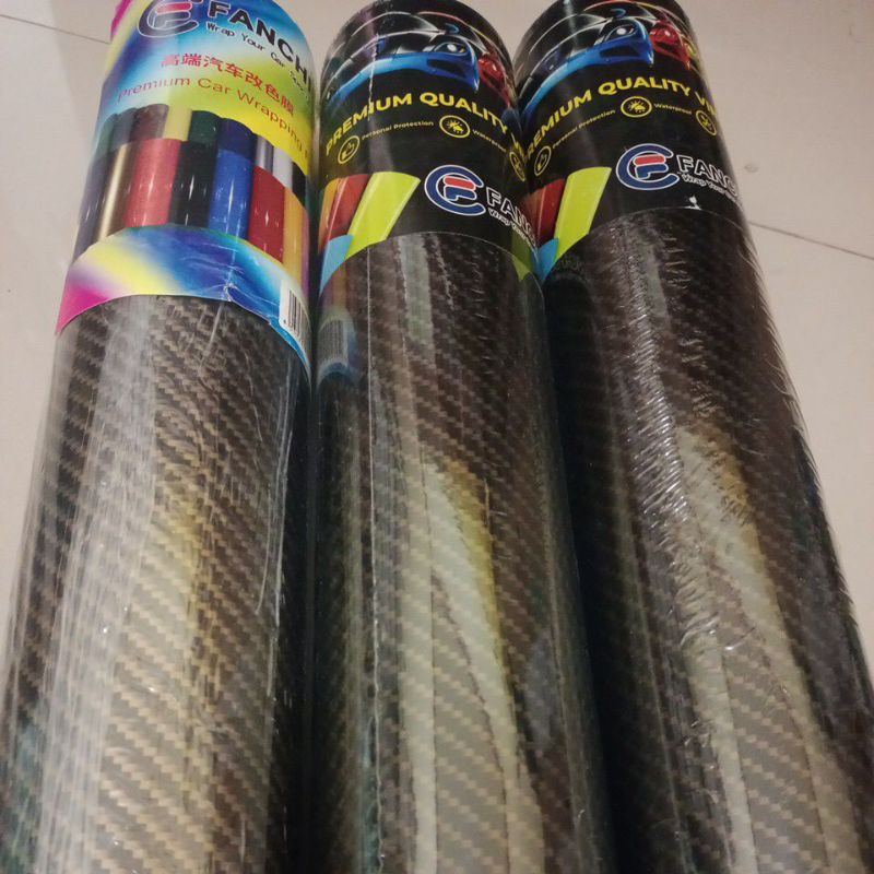 stiker Scotlet carbon kevlar silver dan gold,50cmx9m