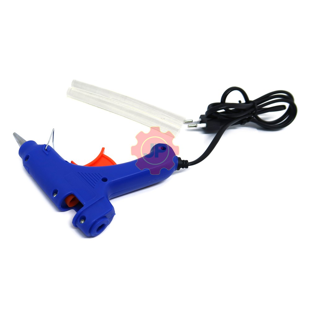 PAKET JP GLUE GUN 10 WATT &amp; 10 PCS REFILL LEM TEMBAK LILIN BAKAR KECIL