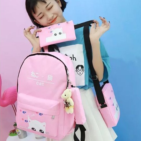 MOEZHA_TAS  (WHAIT CAT) RANSEL ANAK SEKOLAH LAKI LAKI SD TK PAUD MOTIF KARTUN