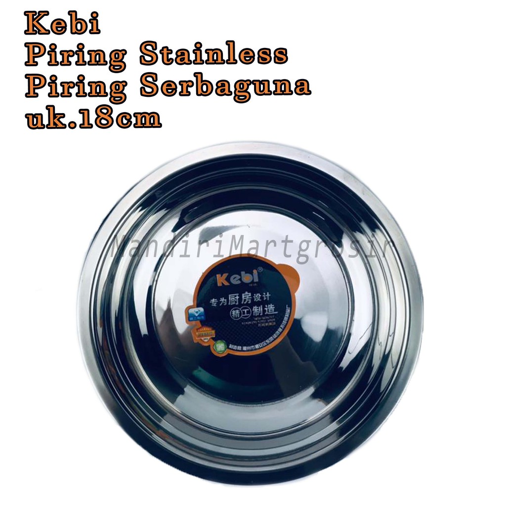 Piring Stainless *Kebi * Piring Serbaguna * uk.18cm