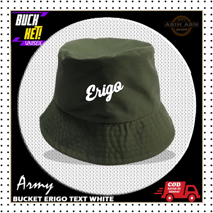 Topi Bucket Dewasa / Bucket Hat Unisex / Aksesoris Pria Wanita Outdor ERG Tex White / Fashion Cowok 
