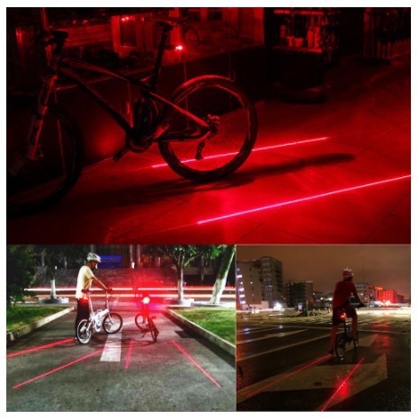 [SEPEDA] - TaffLED Bicycle Laser Strobe Taillight 5 LED / Lampu LED Sepeda - SL-116 - Red