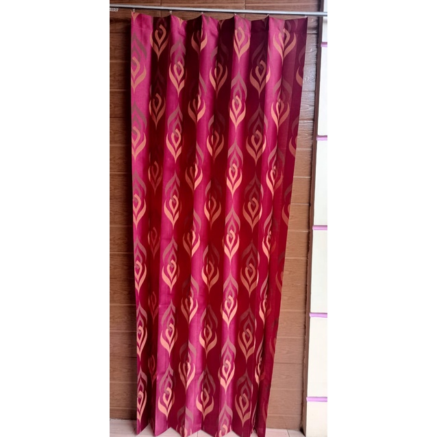 Gorden Lipat Plisket motif Minimalis Pintu Jendela Motif Bunga Tralis