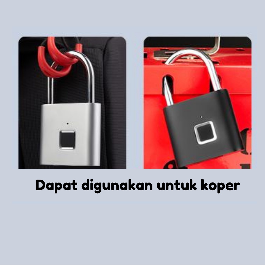 Gembok pagar anti maling gembok sidik jari tanpa kunci Smart Fingerprint Padlock Security kunci pintu anti maling kunci gembok pintu