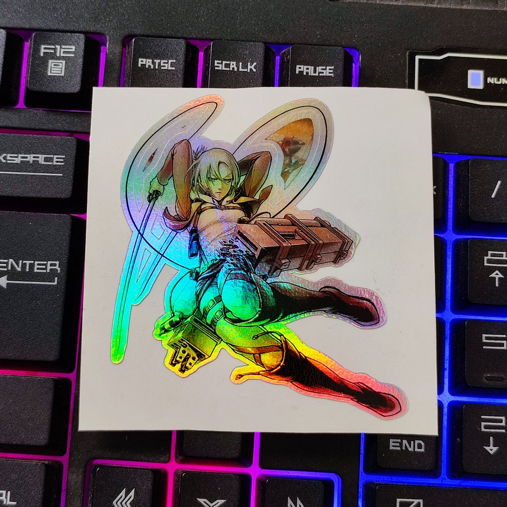 STICKER STIKER HOLOGRAM ANIME -AOT ANNIE LEONHEART - STIKER ANIME