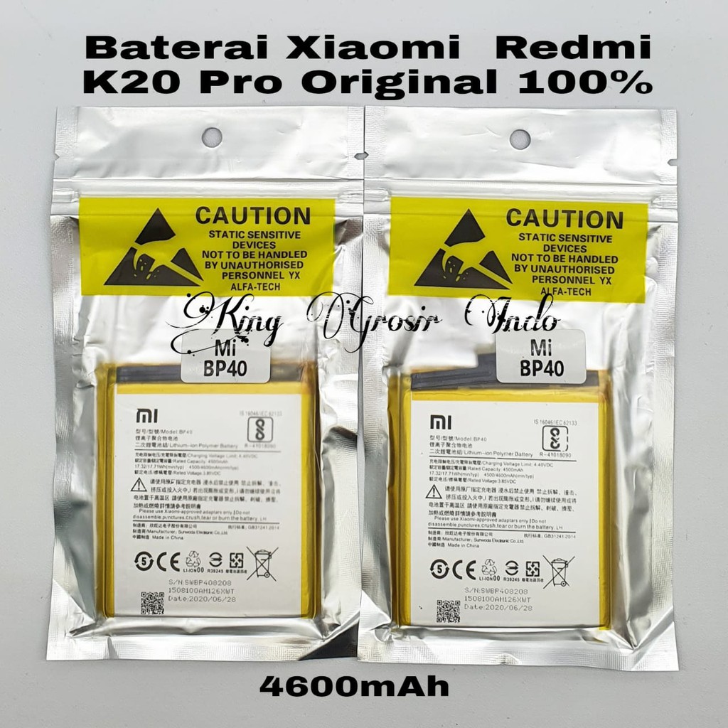 Baterai Xiaomi BP40 / BP 40 / Redmi K20 Pro / Redmi K20 / Mi 9T Pro Original 100% Battery