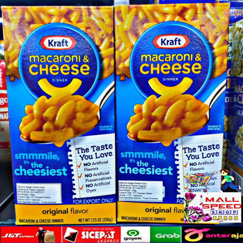 

Kraft Macaroni & Cheese original 7.25 oz (Kraft Macaroni Keju)