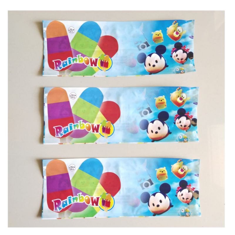 

Bungkus Kemasan Plastik Es Krim Es Loli / Es Stik Rainbow Tsum Tsum (18x7 cm)