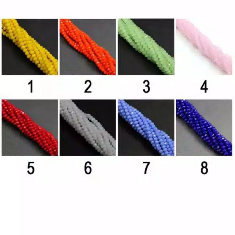 Bahan Gelang Crystal Ceko 4mm 6mm Manik Bahan Craft