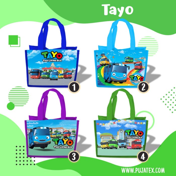 

Tas Goodie Bag ultah Aqiqah natal karakter Tayo