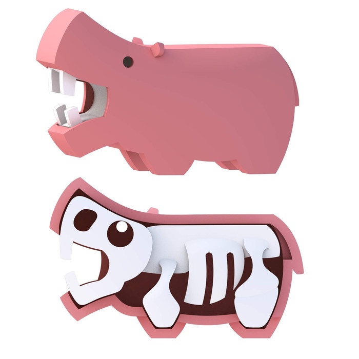 MAINAN & HOBI MODEL KIT HALFTOYS HIPPO MAGNETIC FIGURE PUZZLES HR2207W
