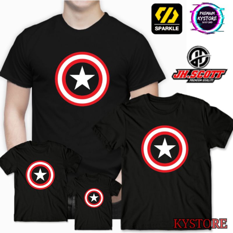 Kaos Superhero Captain America Cotton Combad 30s - edisi keluarga