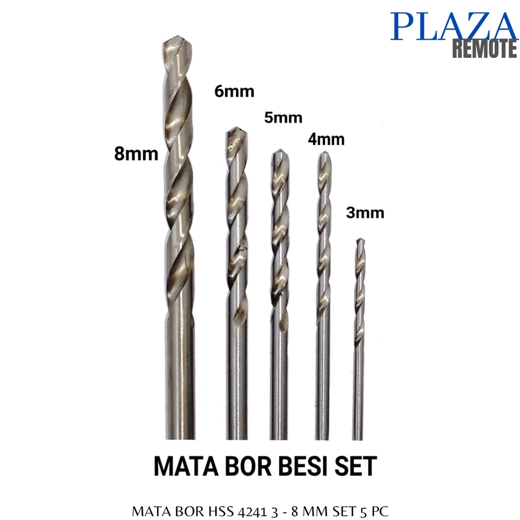 MATA BOR HSS 4241 SILVER TITANIUM 3 - 8 MM 5 PC