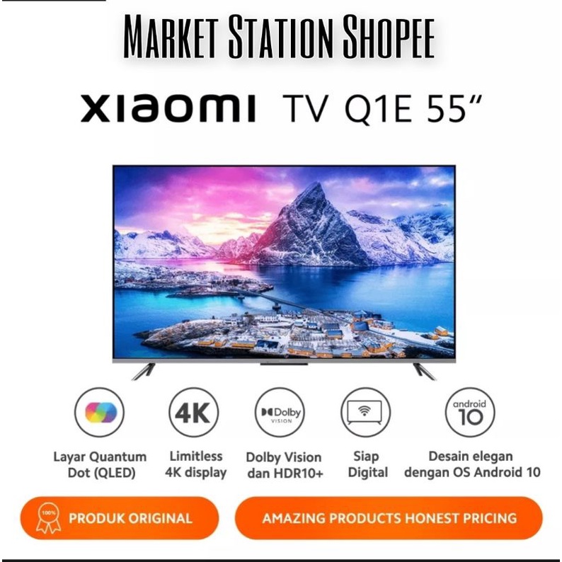 XIAOMI MI TV Q1E 55 INCH BEZEL-LESS 4K SMART TV ANDROID TV Digital Q1E