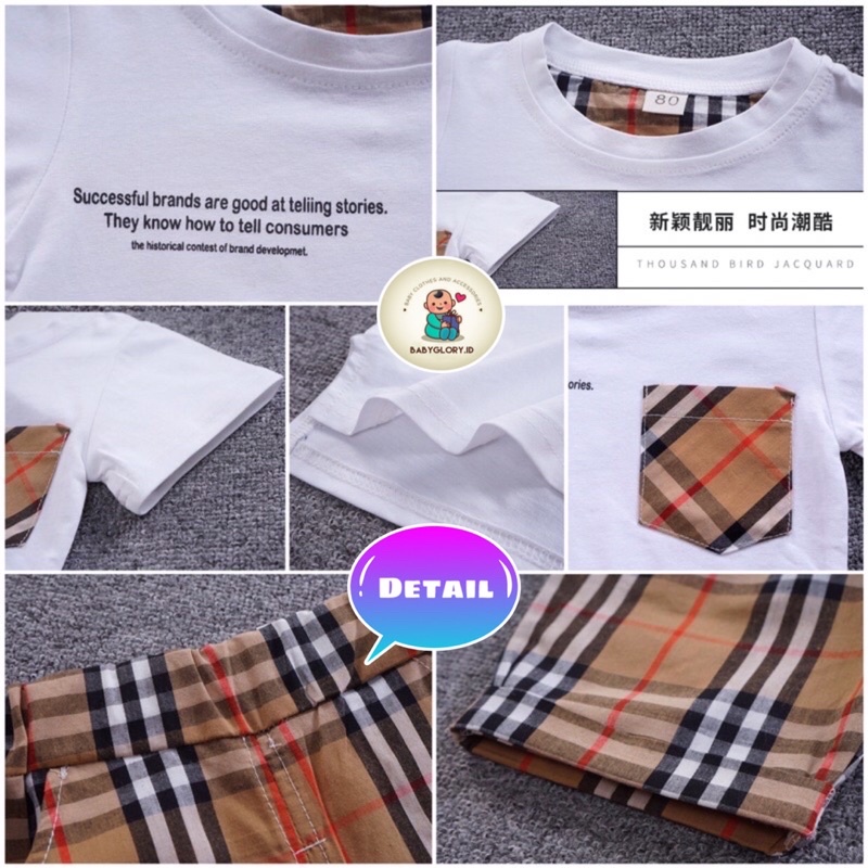 Baju Anak Cowok Keren IMPORT /  Baju Jalan Anak / Setelan Anak Import / Tshirt Set Laki Laki / Set Kaos &amp; Celana Motif Kotak / Motif Loreng Army / Baju Anak Keren