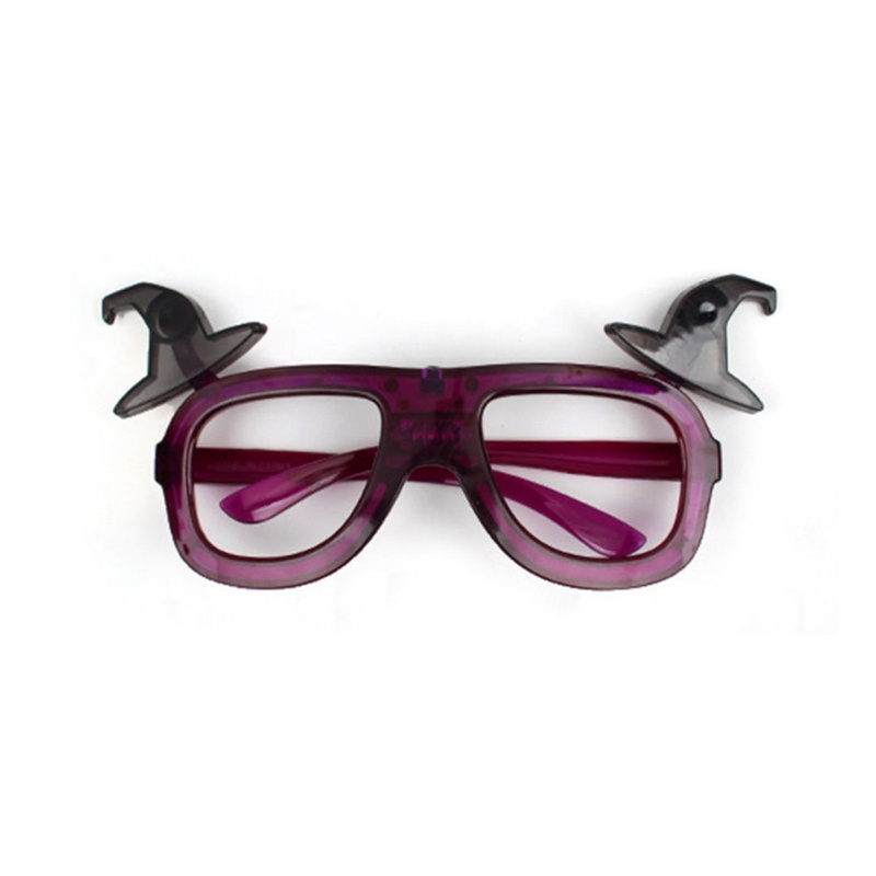 Ornamen Kacamata Desain Tengkorak Penyihir Dengan Lampu Untuk Dekorasi Pesta Halloween