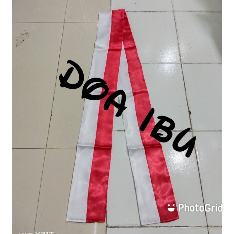 

best seller slempang merah putih slempang upacara satin ready stock