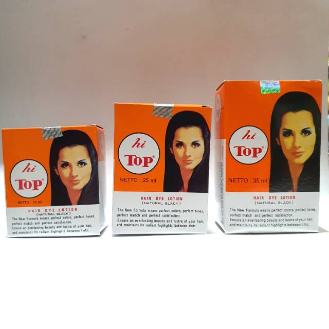 Hi Top Hitop Semir Rambut Natural Black / Hitam Hair Dye Lotion 15ml 25ml 35ml