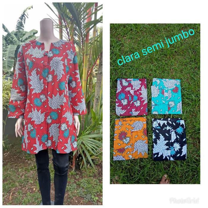 PROMO blouse batik wanita size jumbo atasan batik wanita blouse clara