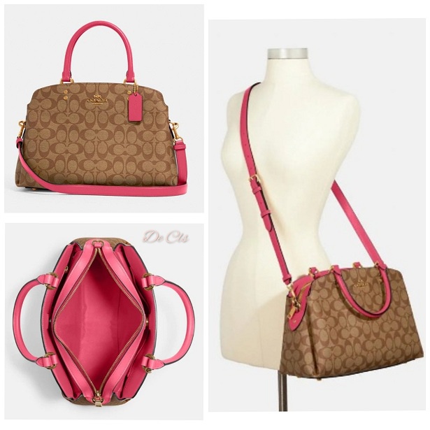 Tas Co 91495 Large Lillie carryall sign khaki bold pink sz 33x22x13cm