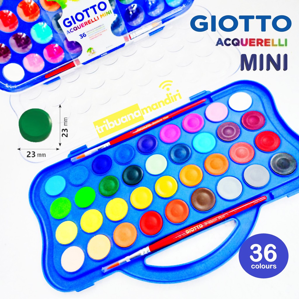 MINI Giotto  Acquerelli 36 Warna Water Color Cake Cat  Air  