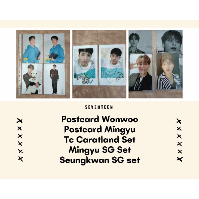 POSTCARD OFFICIAL SEVENTEEN (MINGYU, WONWOO, SEUNGKWAN)
