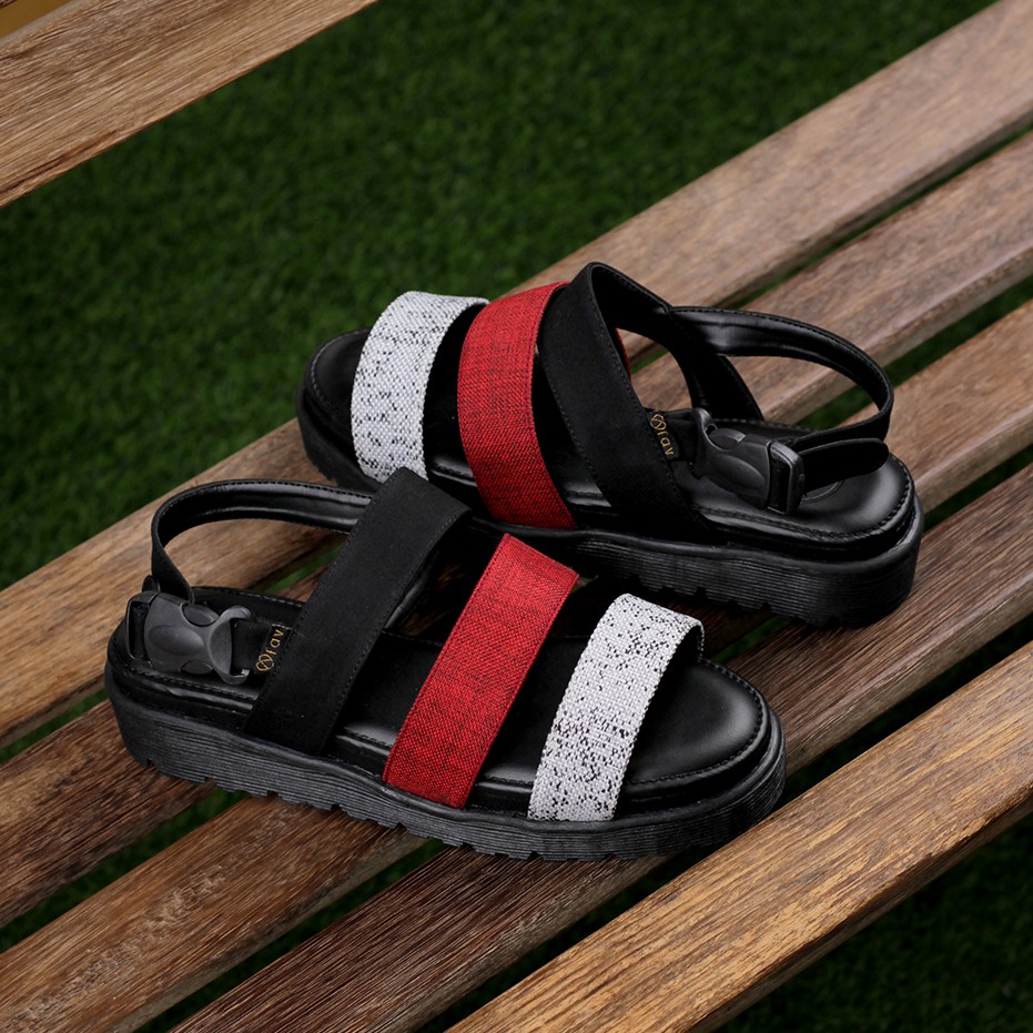 Snazzy Maroon | Sandal Slide Platform Simpel Wanita Cewek Women Sandals Footwear | FORIND x Favshoes