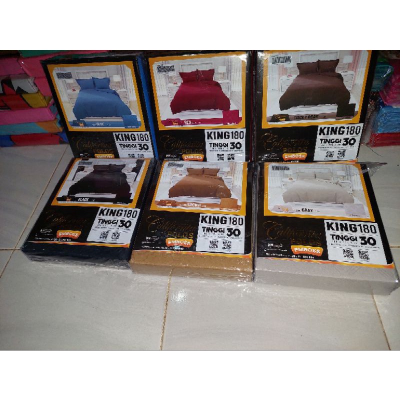 Sprei California By My Love &quot; Tinggi 30 &quot; Ukuran 180 x 200 dan 160 x 200 Bantal 2 Guling 2