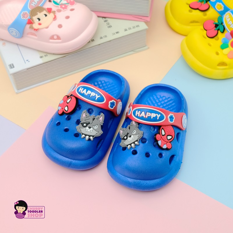 Minipetite SH2140N  Sepatu Sendal Bapao Karakter Kartun Sendal Anak Baim Baby Kartun Lucu Elastis Anti Slip Usia 1-6 Tahun Ukuran 21-31