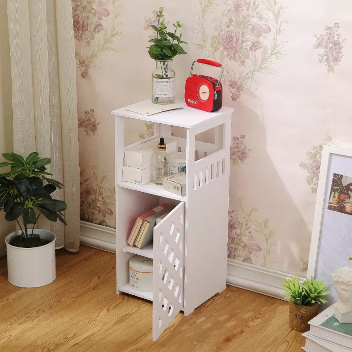 DISKON Rak Samping Tempat Tidur Storage Cabinet Tempat Penyimpan Kamar Mandi rak serbaguna